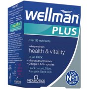 Maisto papildas vyrams WELLMAN PLUS OMEGA 3 6 9, /tab., 56 kaps.