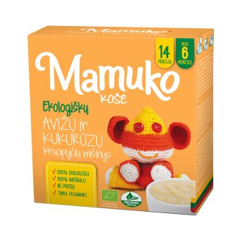 MAMUKO ekologiška avižų ir kukurūzų košė, nuo 6 mėn., LT-EKO-001, 240 g