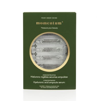 MANILLA koncentruotas hialurono rūgšties serumas ampulėse MOMENTUM, 28 ml