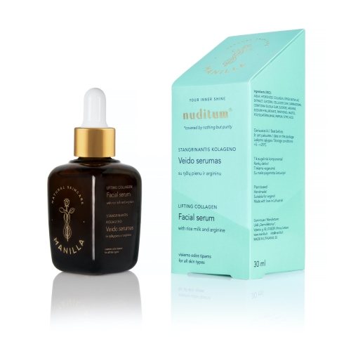 MANILLA stangrinantis kolageno veido serumas NUDITUM, 30 ml