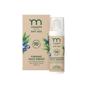 MARGARITA ANTI AGE stangrinamasis veido serumas su mėlynių ekstraktu ir kanapių sėklų aliejumi, 30 ml