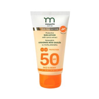 MARGARITA apsauginis losjonas nuo saulės su morkų ekstraktu, SPF 50, nuo ., 50 ml, 3 m