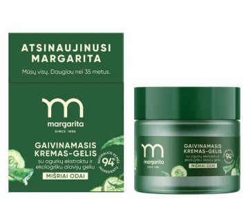 MARGARITA gaivin. su agurk.ekstr., ir alav.geliu veido kremas-gelis, 50 ml