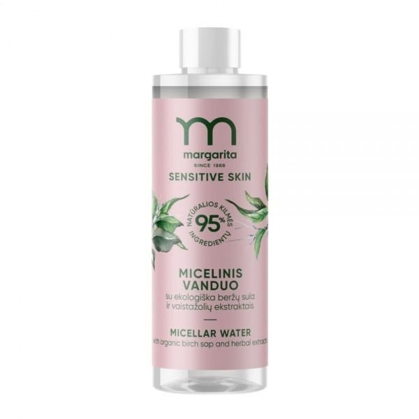 MARGARITA micelinis vanduo su ekologiška beržų sula ir vaistažolių ekstraktais SENSITIVE SKIN, 200 ml