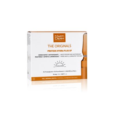 MARTIDERM drėkinančios ir stangrinančios ampulės veidui su vitaminu C, proteoglikanais ir SPF N10