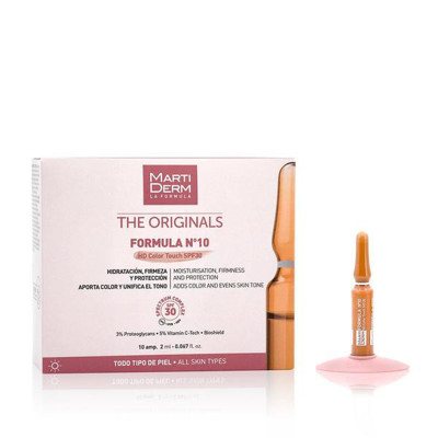 MARTIDERM veido ampulės FORMULA Nº10 HD Color Touch SPF30, 10 ampulių, 2 ml