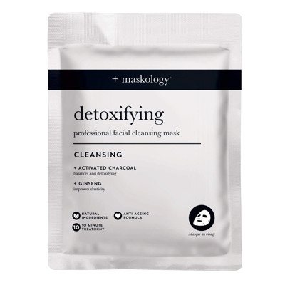 MASKOLOGY DETOXIFYING Valomoji lakštinė veido kaukė, 20 ml