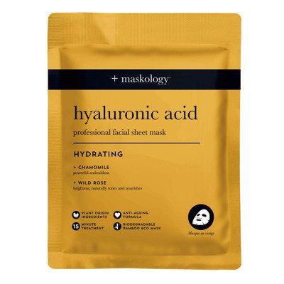 MASKOLOGY HYALURONIC ACID Lakštinė veido kaukė su hialuronu, 22 ml