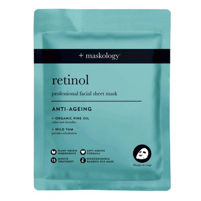 MASKOLOGY RETINOL Lakštinė veido kaukė su retinoliu, 22 ml