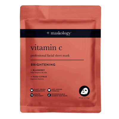 MASKOLOGY VITAMIN-C Lakštinė kaukė su vitaminu C, 22 ml