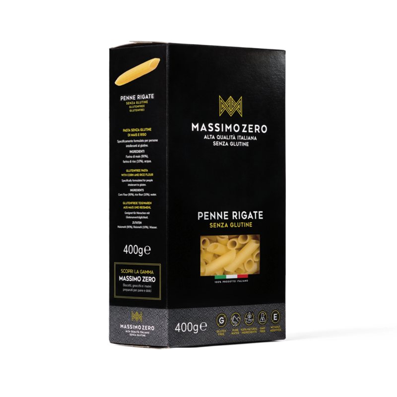 MASSIMO ZERO PENNE RIGATE - makaronai be glitimo, 400 g