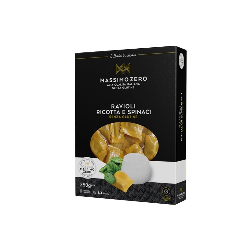 MASSIMO ZERO RAVIOLI RICOTTA E SPINACI - ravioliai su rikotos sūriu ir špinatais, 250 g