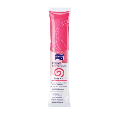 MATOLAST UNIVERSAL, elastinis bintas, x 4m, FPP, nesterilus, raudonos, sp., 1 vnt., 15 cm