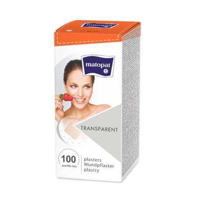 MATOPAT TRANSPARENT, pleistra,i Ø, apvalūs, 100 vnt., 22 mm