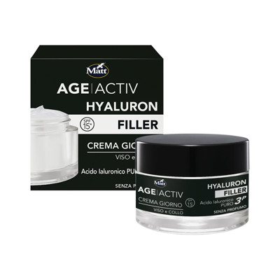 MATT AgeActiv Hyaluron Filler dieninis kremas veidui ir dekoltė, 50 ml