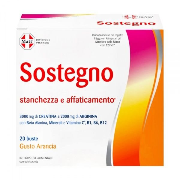 MATT DIVISIONE PHARMA maisto papildas SOSTEGNO, apelsinų skonio, 20 pak.