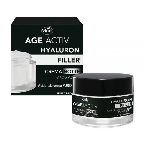 MATT naktinis drėkinamasis kremas su hialuronu HYALURON FILLER, 50 ml