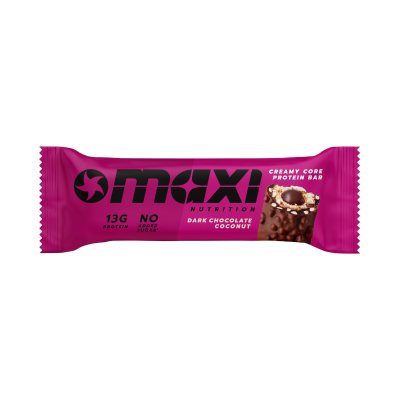 MAXINUTRITION baltyminis batonėlis Creamy Core su juoduoju šolkoladu ir kokosu, 45 g