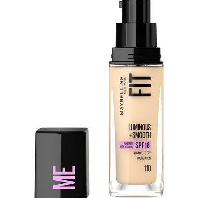 MAYBELLINE NEW YORK, FIT ME LUMINOUS + SMOOTH, švytėjimo suteikiantis makiažo pagrindas, 110 Porcelain, 30 ml