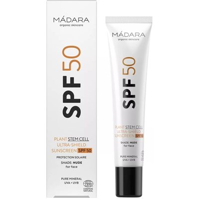 MÁDARA, Apsauginė emulsija veidui nuo saulės SPF50, su atspalviu, 40 ml