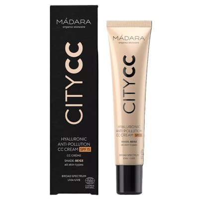 MÁDARA, Nuo aplinkos taršos apsaugantis CITY CC kremas SPF15, rausvo atspalvio odai, 40 ml