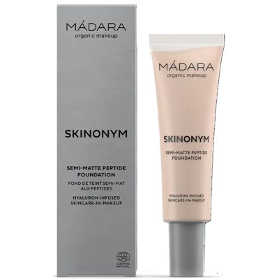 MÁDARA, Pusiau matinis makiažo pagrindas su peptidais "Skinonym", 20 IVORY, 30 ml