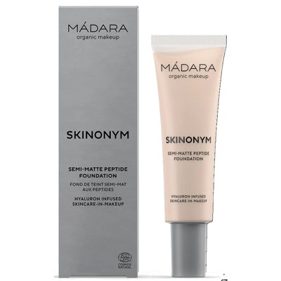 MÁDARA, Pusiau matinis makiažo pagrindas su peptidais "Skinonym", 25 LINEN, 30 ml