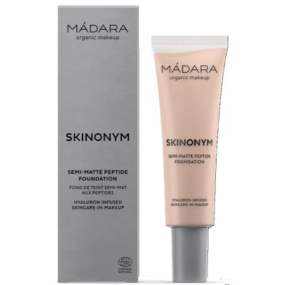 MÁDARA, Pusiau matinis makiažo pagrindas su peptidais "Skinonym", 30 ROSE IVORY, 30 ml