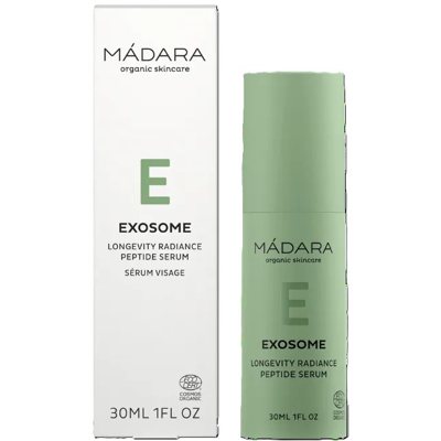 MÁDARA, Veido serumas su peptidais EXOSOME LONGEVITY, ekologiškas, 30 ml
