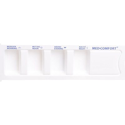 MED-COMFORT, dėžutė tabletėms dienai, 4 dalių + liežuvėlis