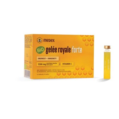 MEDEX BIO GELEE ROYALE FORTE VIALS, 10 buteliukų, 9 ml