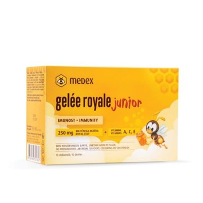 MEDEX GELEE ROYALE JUNIOR VIALS, 10 buteliukų, 9 ml