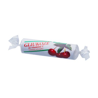 MEDICATA gliukozės tabletės su Vitaminu C, vyšnių kvapo N10