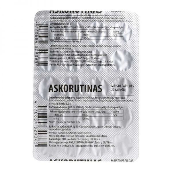 MEDICATA maisto papildas ASKORUTINAS, 20 tab.