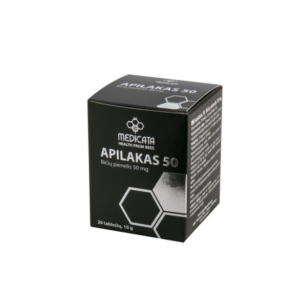 MEDICATA maisto papildas bičių pienelis APILAKAS 50 mg, 20 tab.
