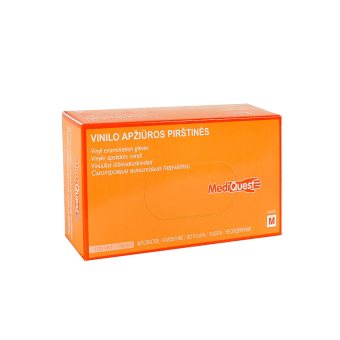 MEDIQUEST vinilinės apžiūros pirštinės be pudros (M), N100