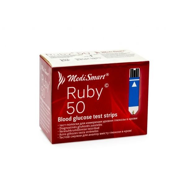 MEDISMART diagnostinės juostelės RUBY, 50 vnt