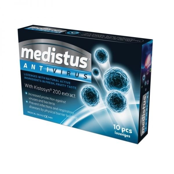 MEDISTUS pastilės ANTIVIRUS, 10 vnt
