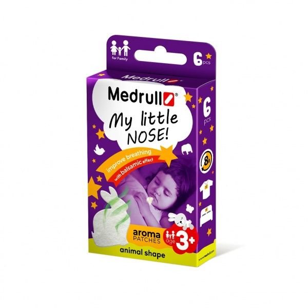 MEDRULL aromatiniai pleistrai MY LITTLE NOSE, gyvūnėlių formų, 6 vnt