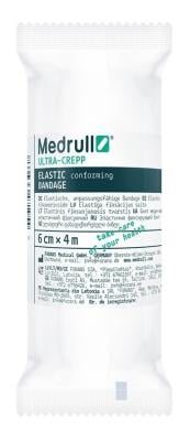Medrull elastinis fiksuojantis tvarstis Ultra-crepp x 4 m, 6 cm