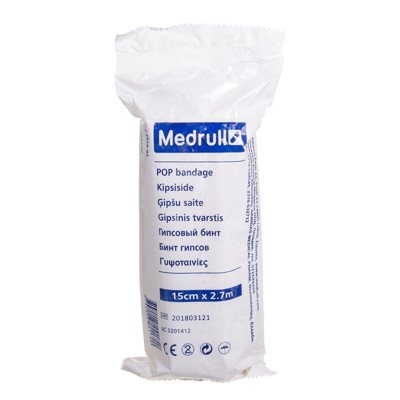 MEDRULL, gipsinis tvarstis, x 15 cm, 2.7 m
