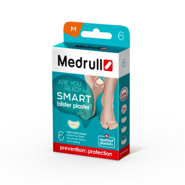 MEDRULL nuospaudų pleistras SMART BLISTER PLASTER, vidutinio dydžio, 6 vnt