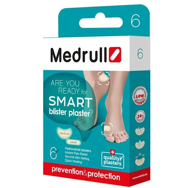 Medrull pleistras nuo nuospaudų "Smart blister plaster" Mix, 6 vnt