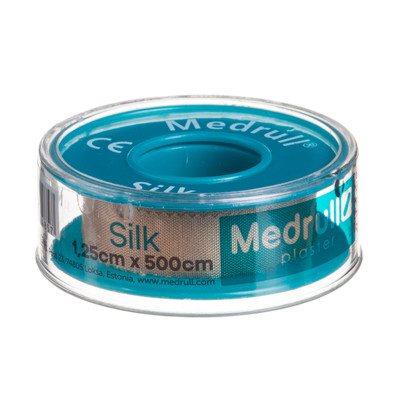 MEDRULL SILK, ruloninis pleistras, 1.25 x 500 cm
