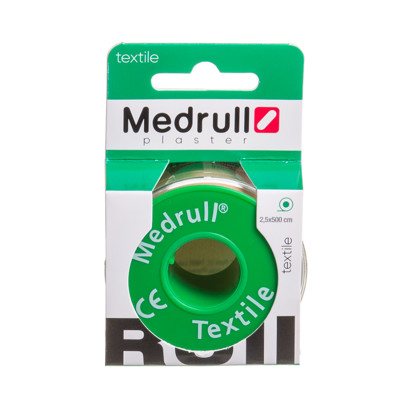 MEDRULL TEXTILE, ruloninis pleistras, 2.5 x 500 cm