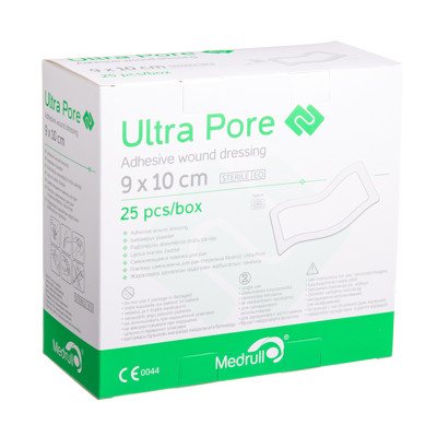 MEDRULL ULTRA PORE, lipnus chirurginis tvarstis žaizdai, 25 vnt., 9 x 10 cm