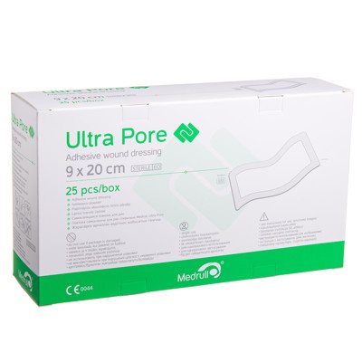 MEDRULL ULTRA PORE, lipnus chirurginis tvarstis žaizdai, 25 vnt., 9 x 20 cm
