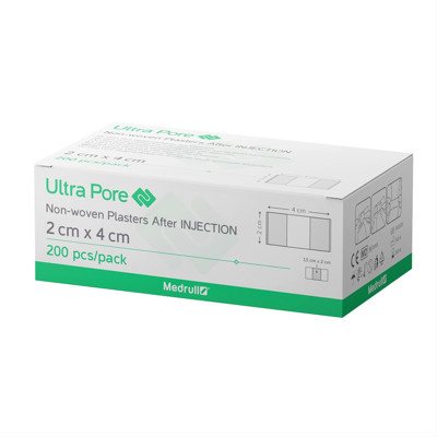 MEDRULL ULTRA PORE, neaustinis pleistras po injekcijų, N200, 2 x 4 cm