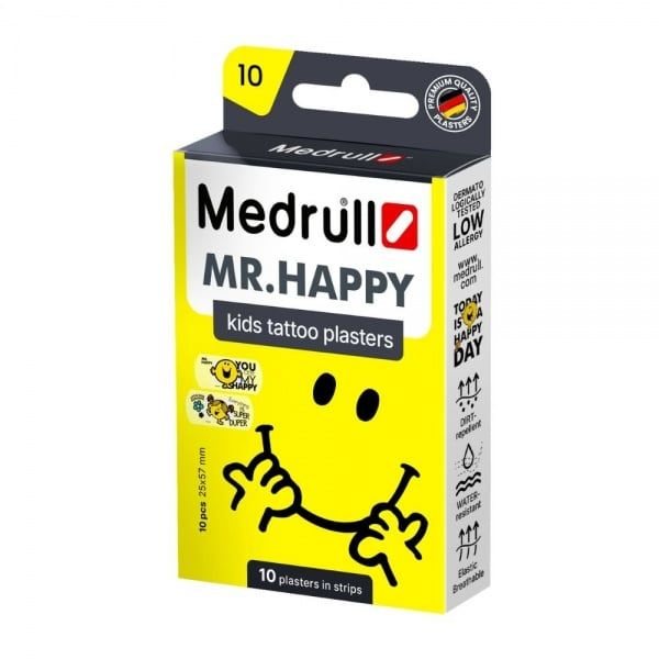 MEDRULL vaikiški pleistrai MR. HAPPY, 10 vnt