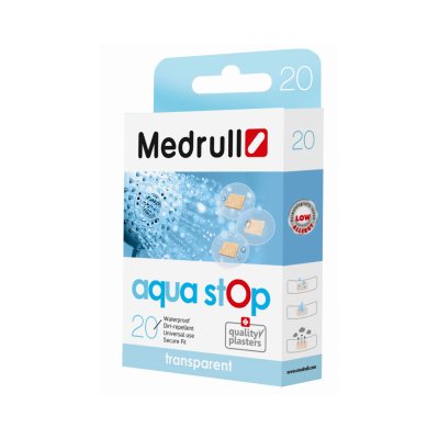 Medrull vandeniui atsparūs, permatomi pleistrai Aqua stop, apvalūs, N20, 2.2 cm